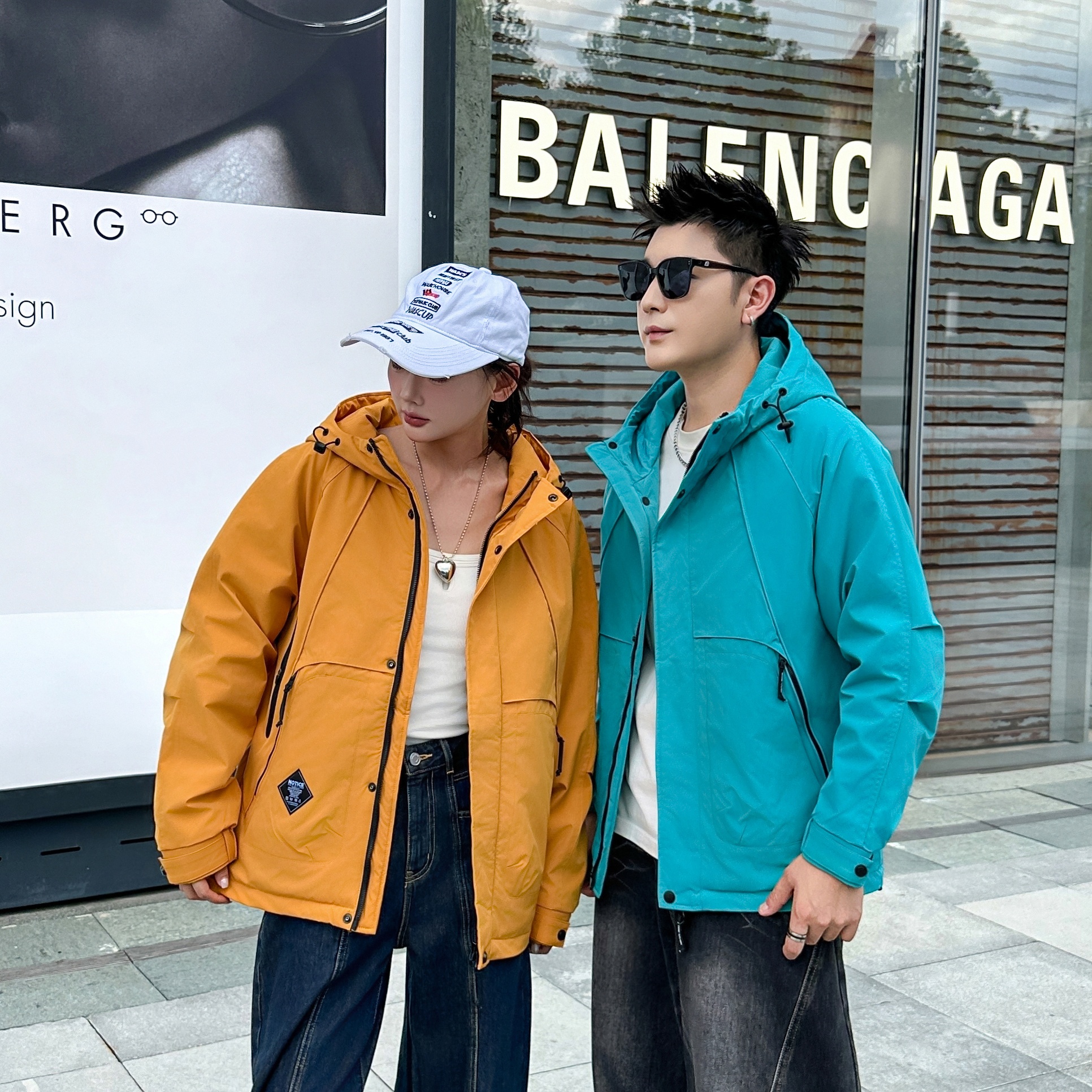 【冬季】新款山系工装风连帽加棉加厚防寒服外套807