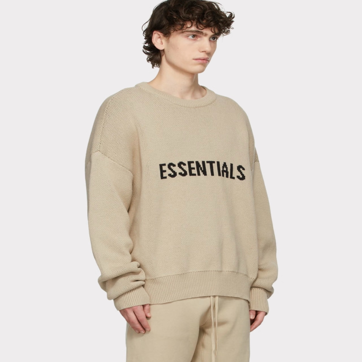 ESSENTIALS秋冬男女同款经典针织字母冬季圆领毛衣针织衫打底