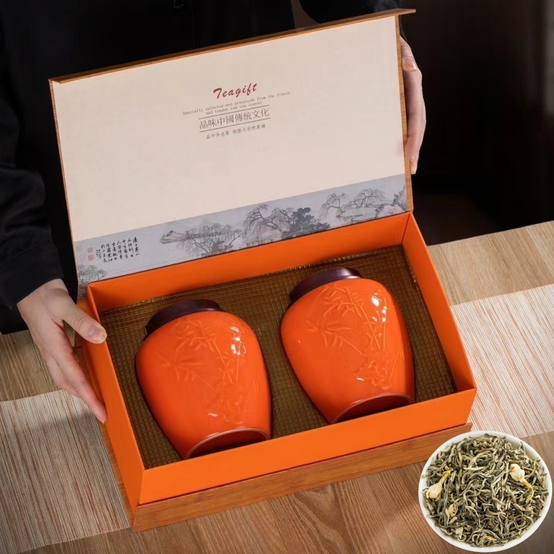 浓香型茉莉花茶礼盒装原产地横县茉莉花茶春节节日送礼送长辈亲戚