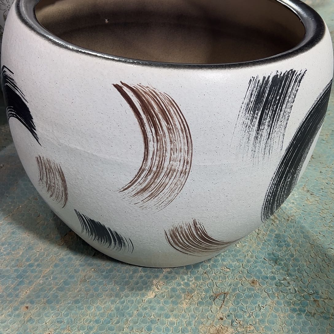 圆球款手绘盆大号口38高34微瑕