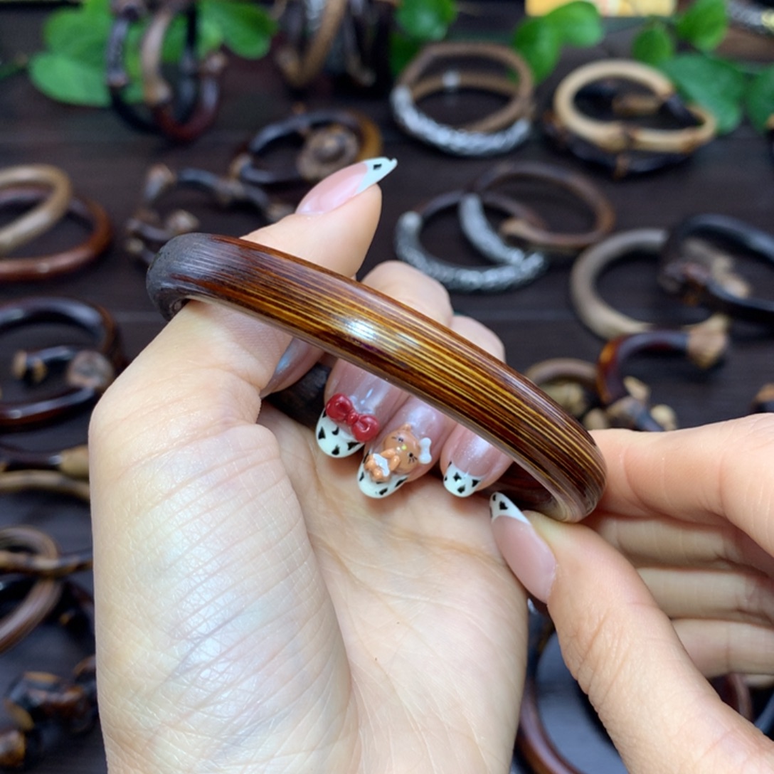 黑金昌都藤手镯双头