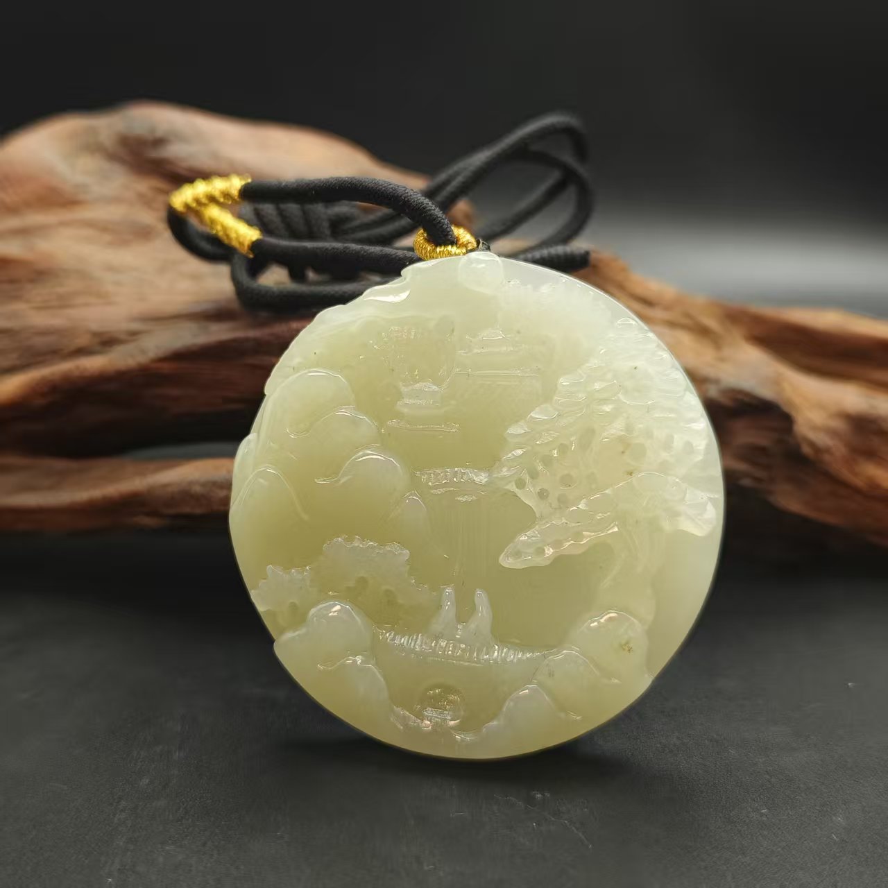 Z和田玉山水吊坠0237