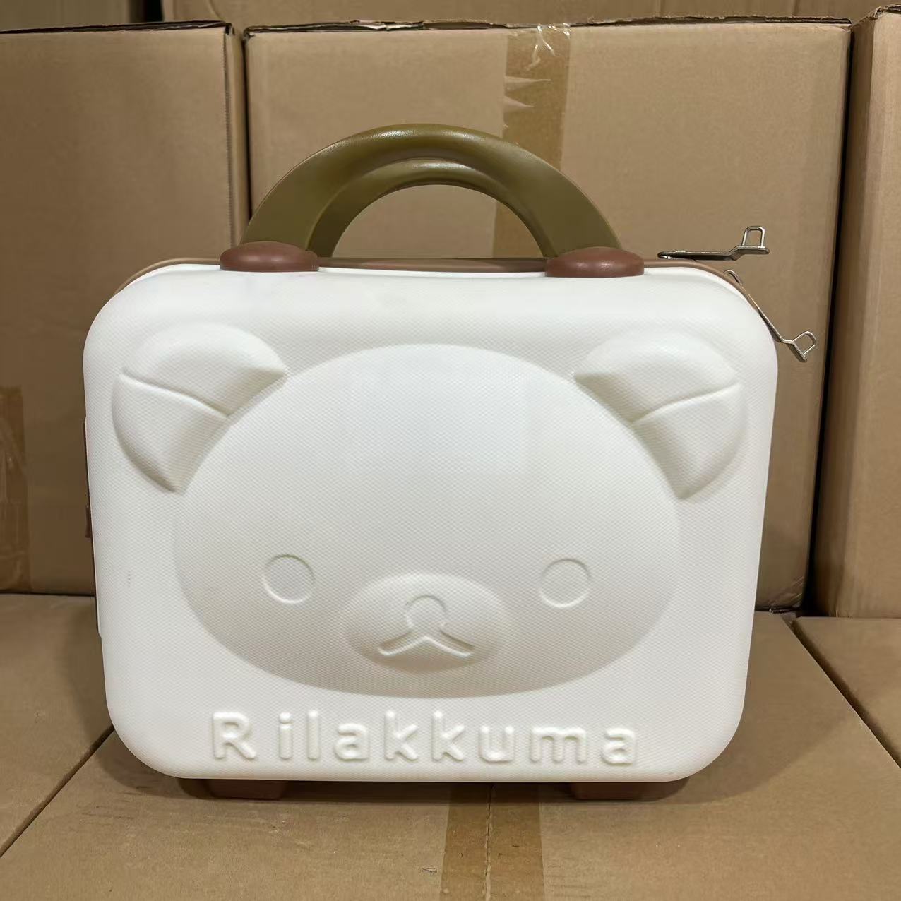 迷你14寸PP手提行李箱3D卡通小熊化妆箱收纳箱便携