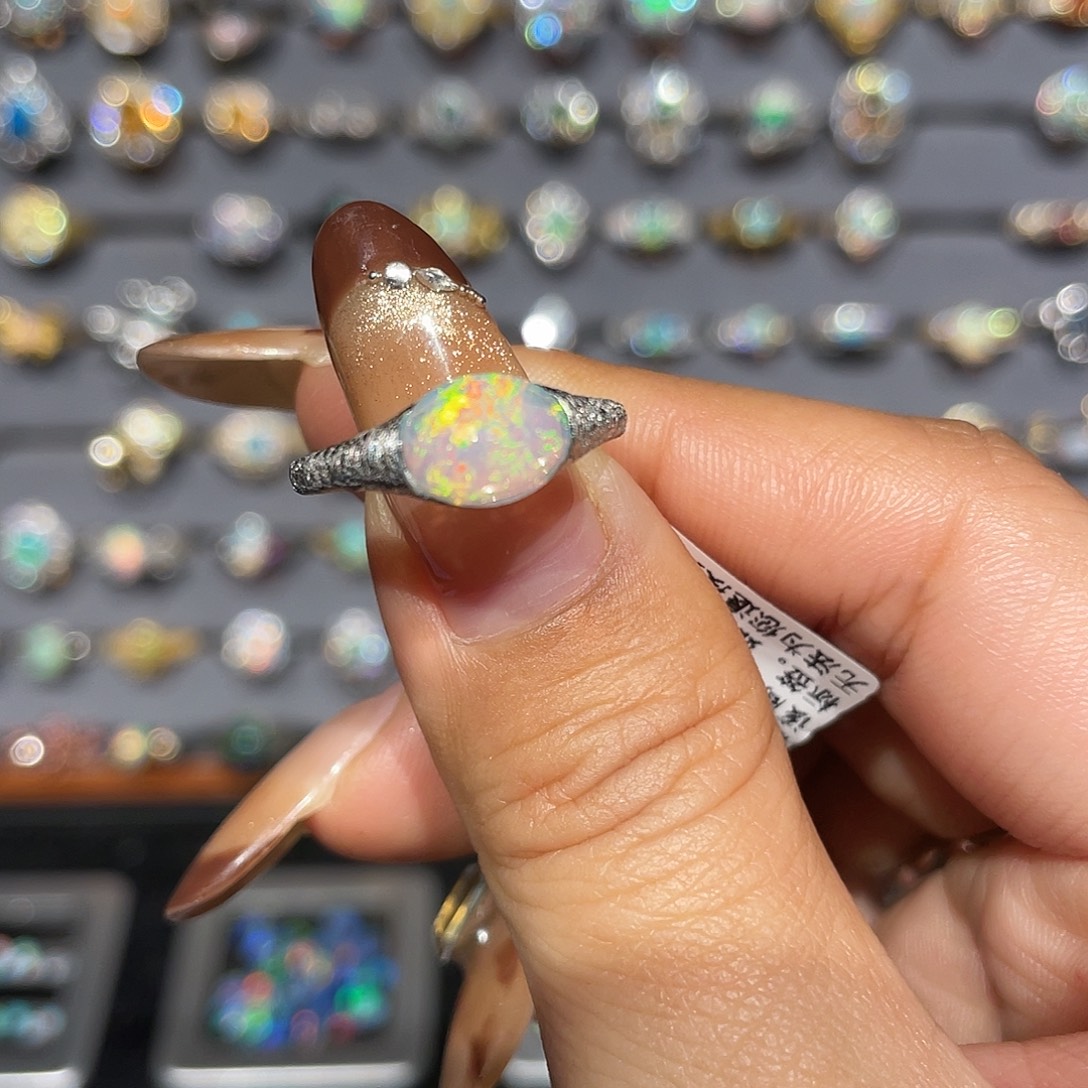 快***！欧泊银S925镶嵌戒指—