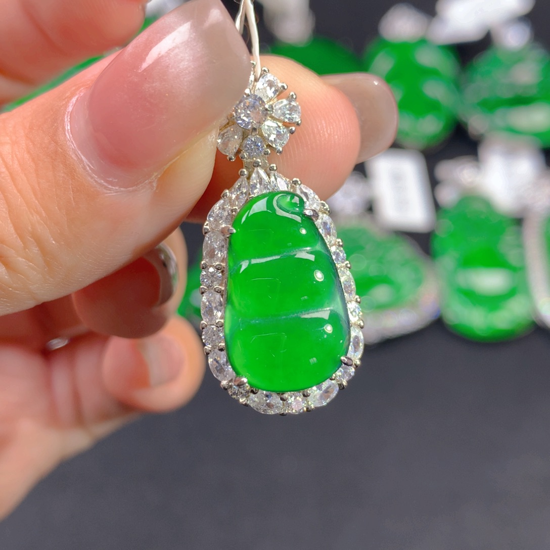 翡翠颈饰银S925镶嵌1111111111