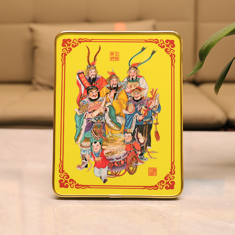 汉吉福国潮中式高档桌面摆件家用办公礼物五路财神钟馗关羽装饰