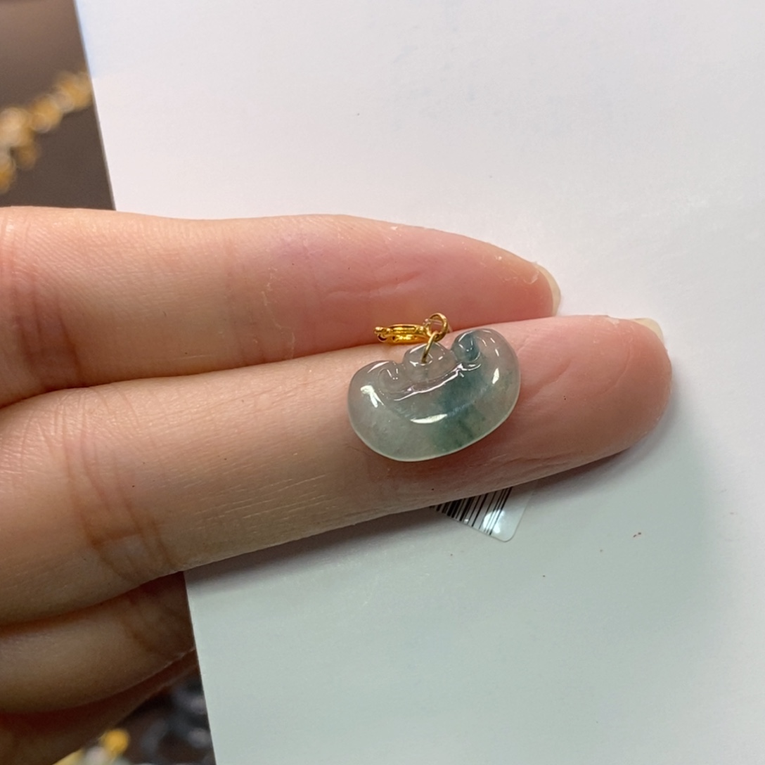 翡翠颈饰18K金镶嵌净货13908