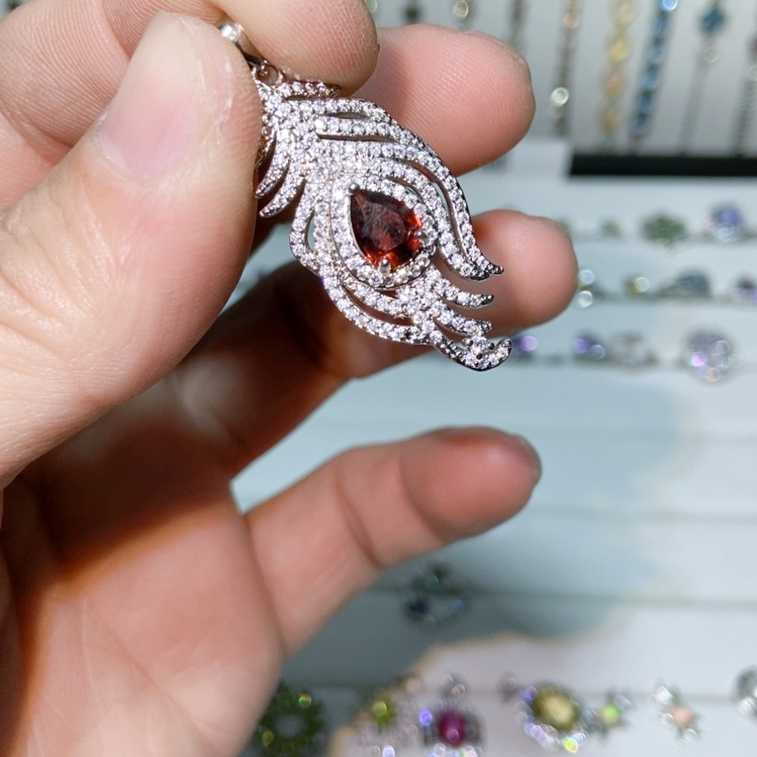 绿水晶戒指银S925镶嵌