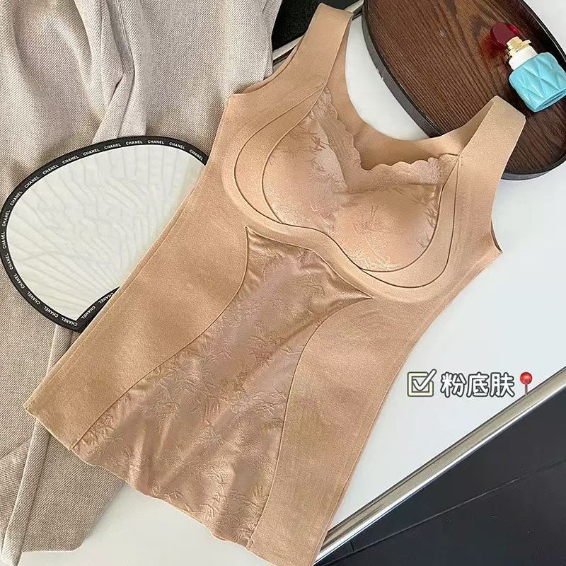 BURAN▪【新升级保暖款】国风提花内衣高弹收腹带胸垫背心