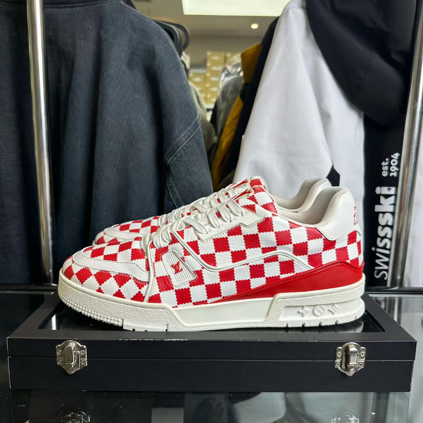 99新 LouisVuitton/路易威登 43.5码/trainer nigo联名棋盘格板鞋