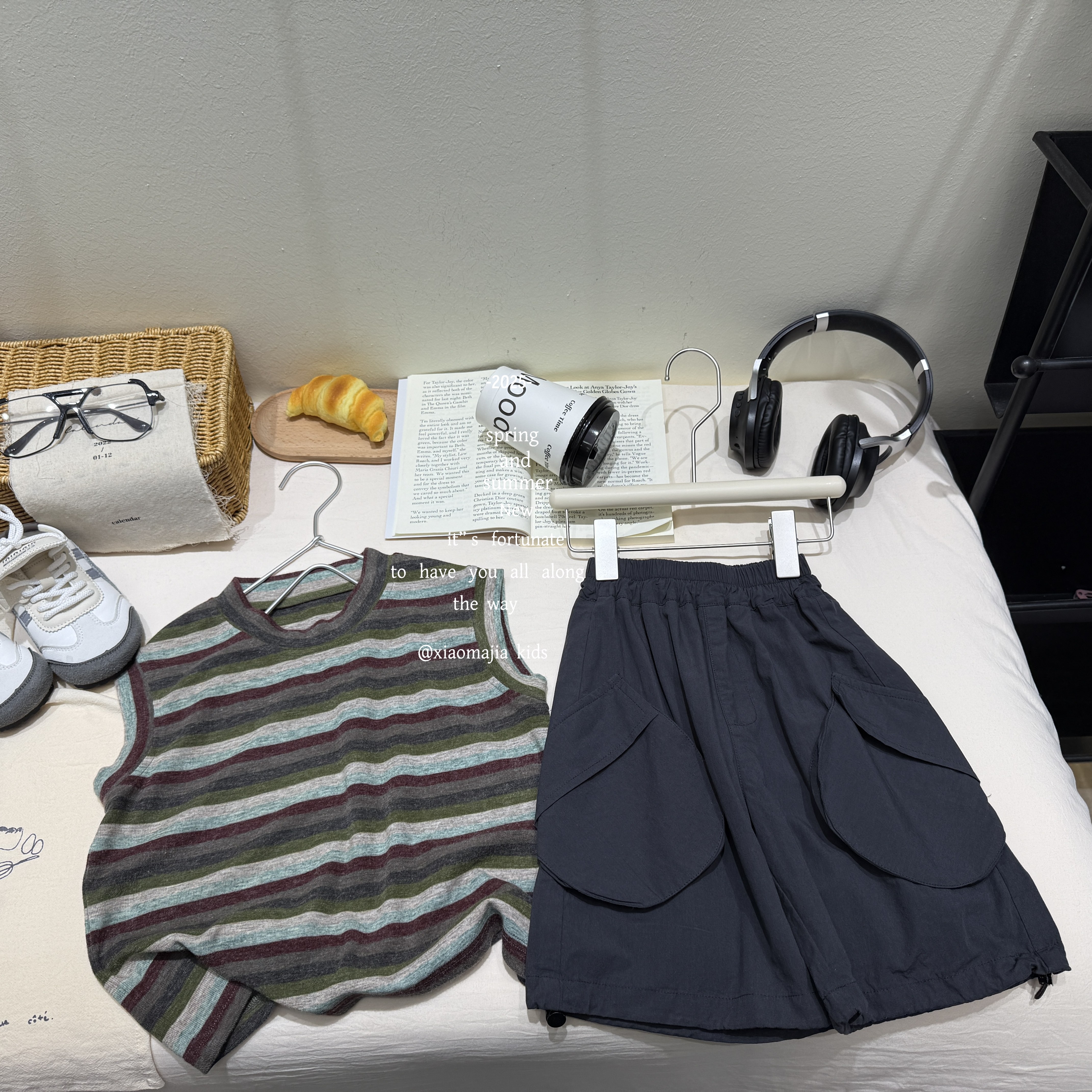 现货-儿童夏季潮酷工装中裤D-5548欧若风穿搭宽松韩版裤子男女款