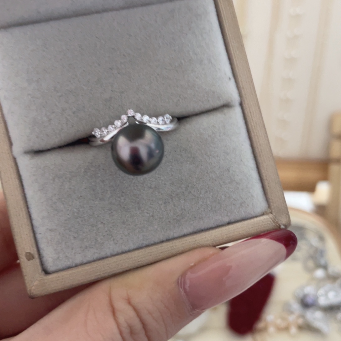 海水珍珠银S925镶嵌戒指A58