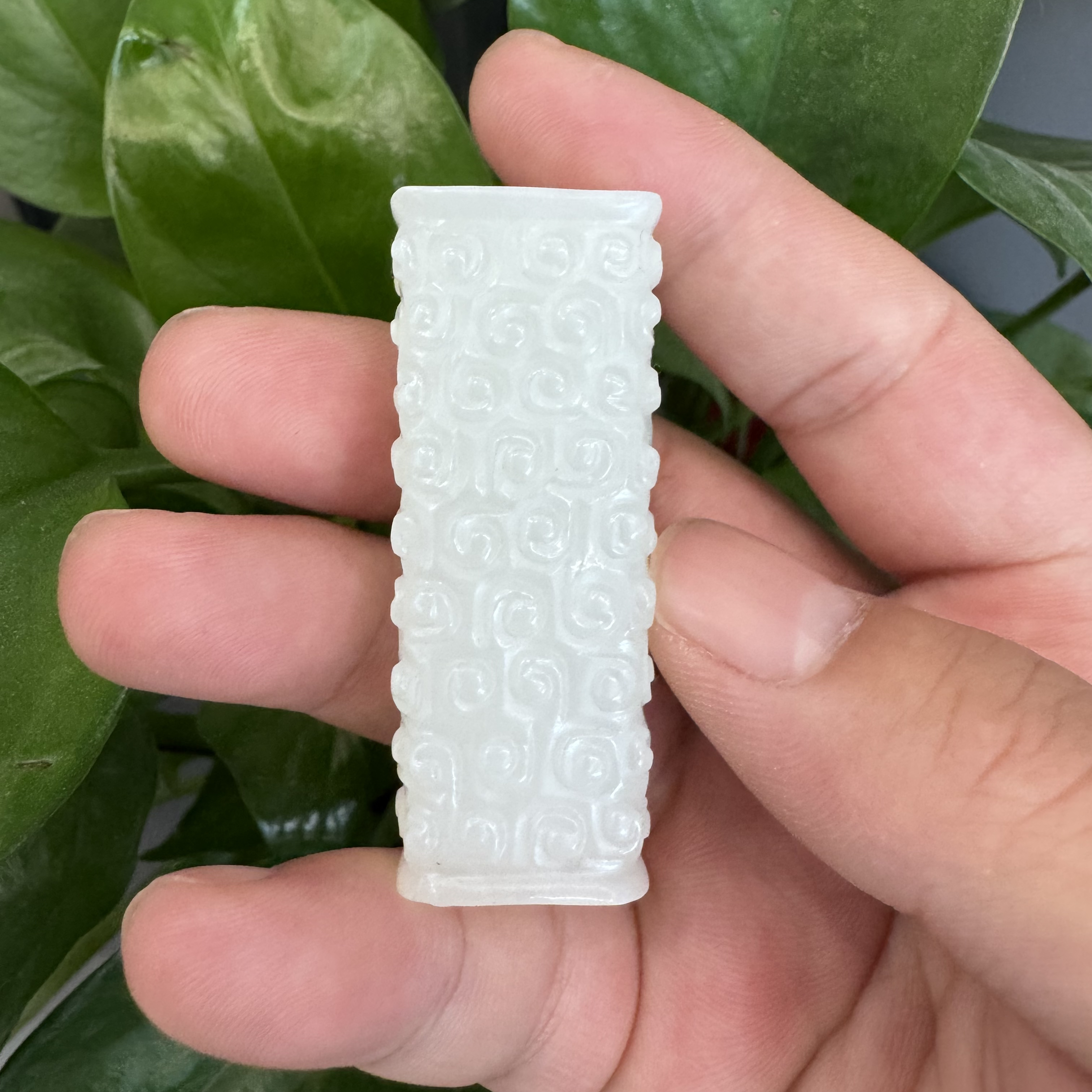旧藏 和田白玉谷纹玉乐子