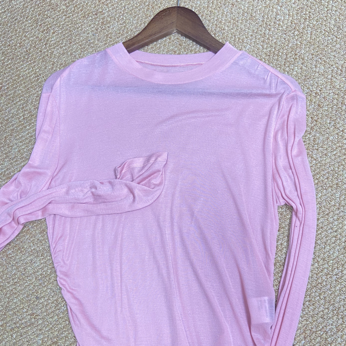 浅粉色短款小衫宽松运动罩衫打底衫