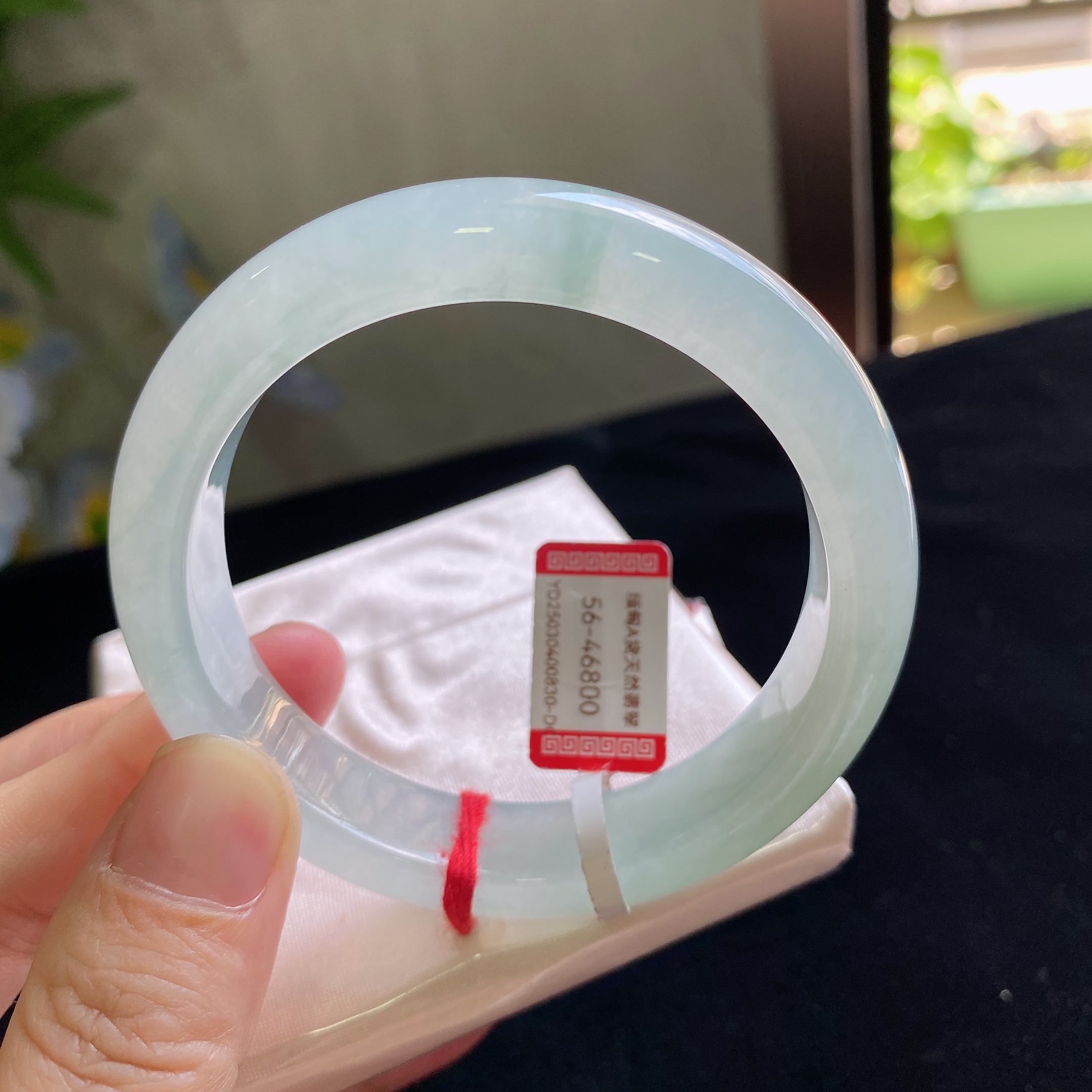 缅甸天然A货翡翠上等玉手镯子翡翠直播间上新品冰种起光正装56圈