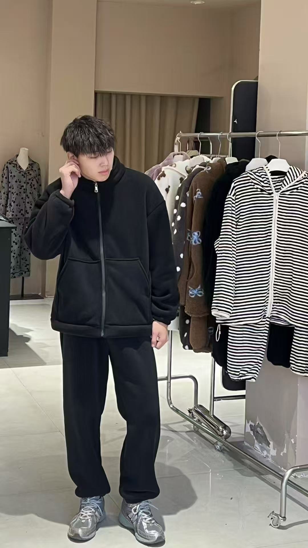 奥利绒睡衣秋冬季家居服宽松男2025新款