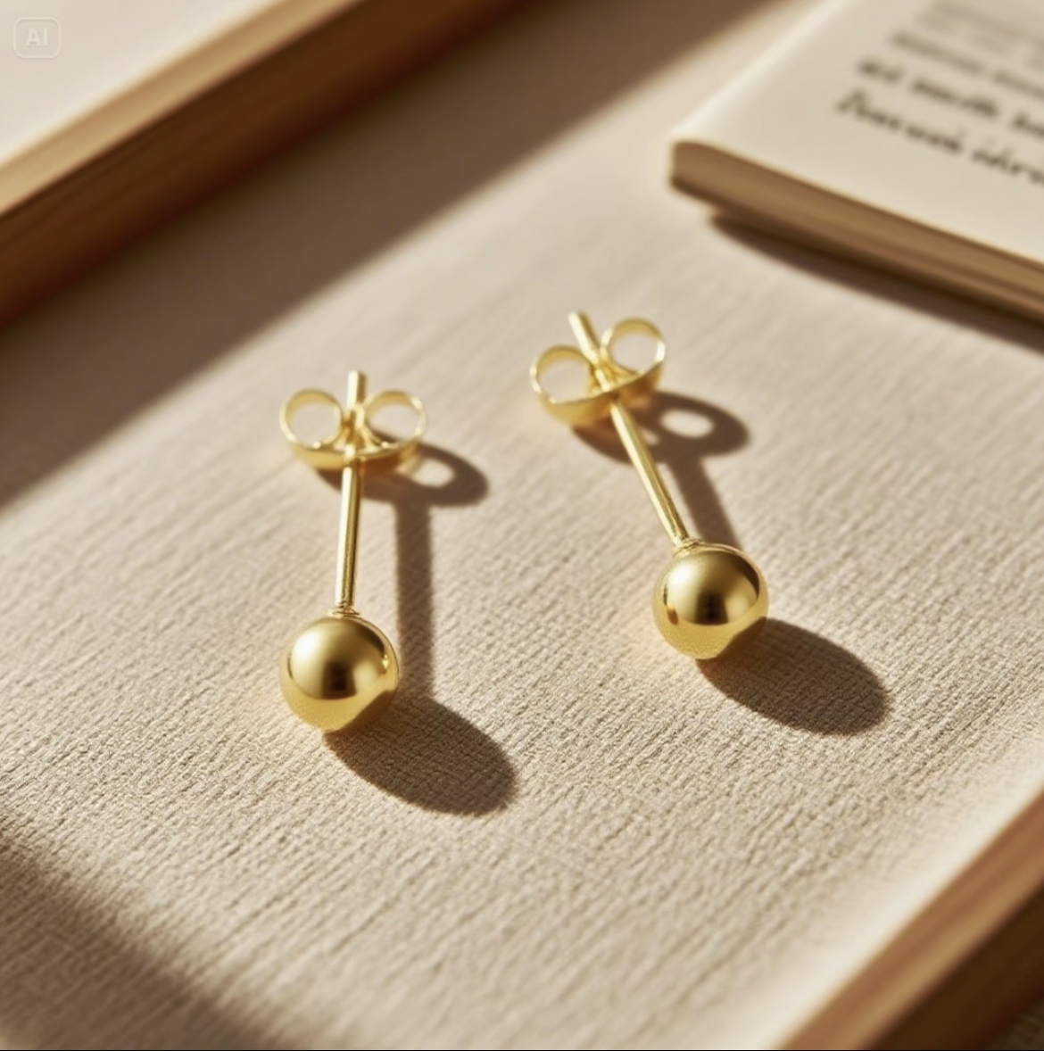 合金耳饰 耳饰 极简风时尚光面豆豆耳钉