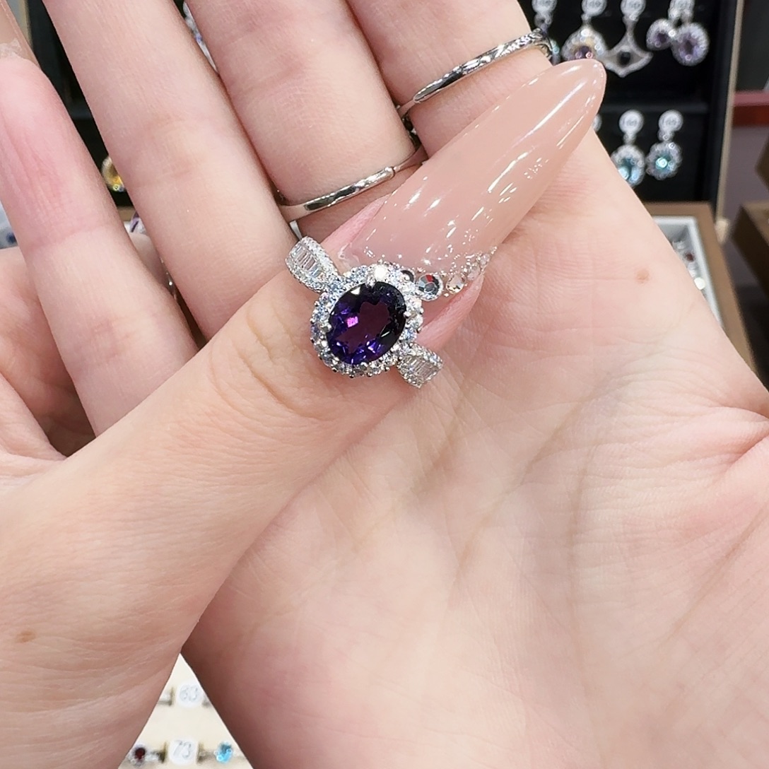 难****紫晶戒指银S925镶嵌