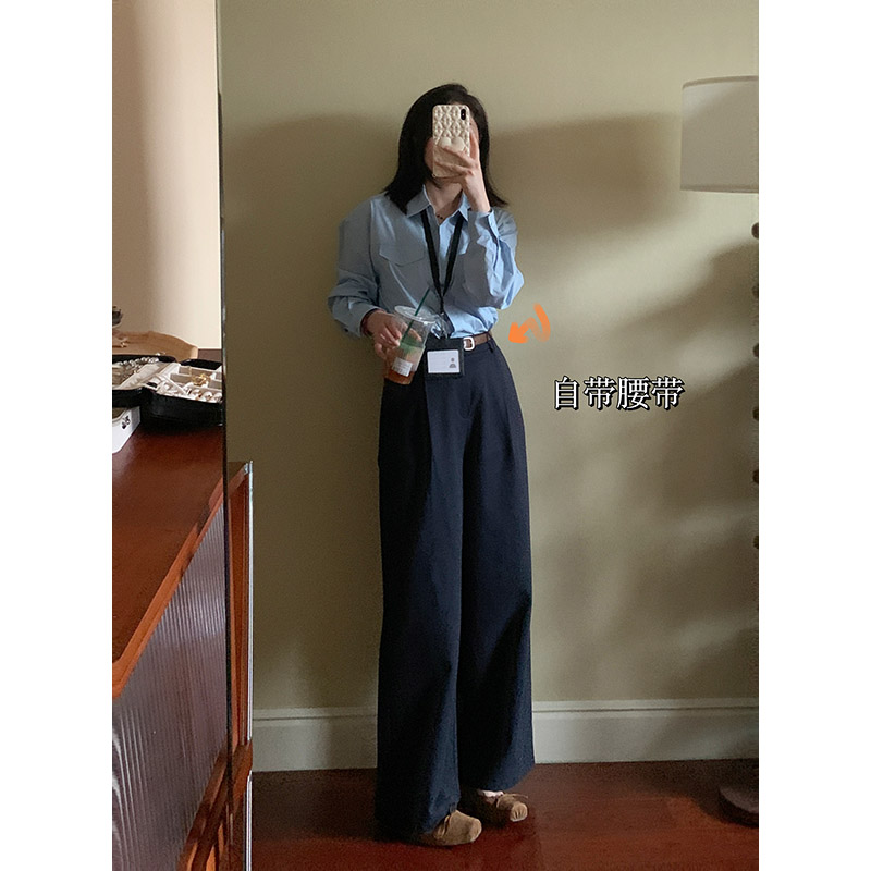 【现货清仓】花总吖【松弛智性】高腰莱赛尔阔腿裤（送腰带）R425K02442