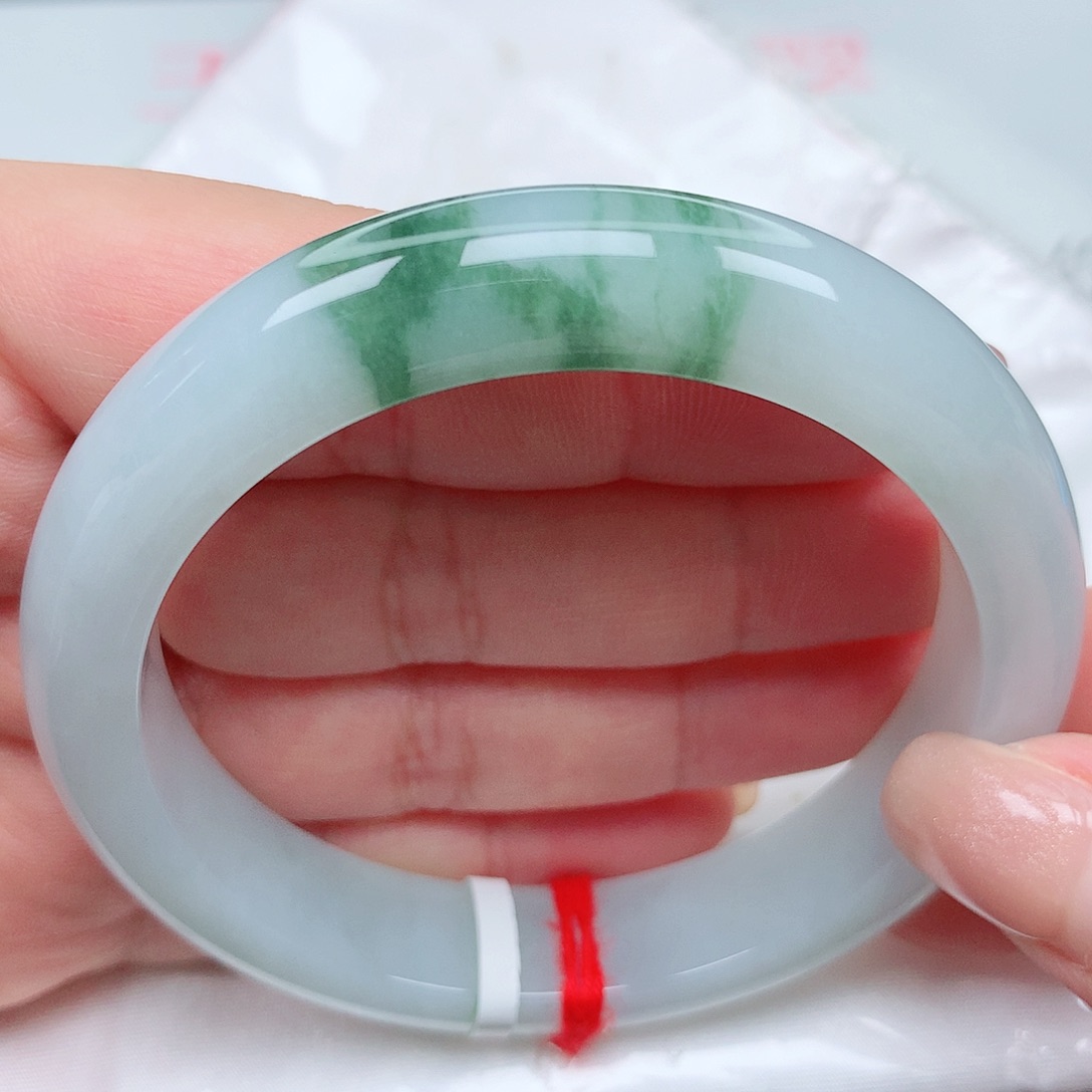 翡翠手镯未镶嵌冰胶飘花26