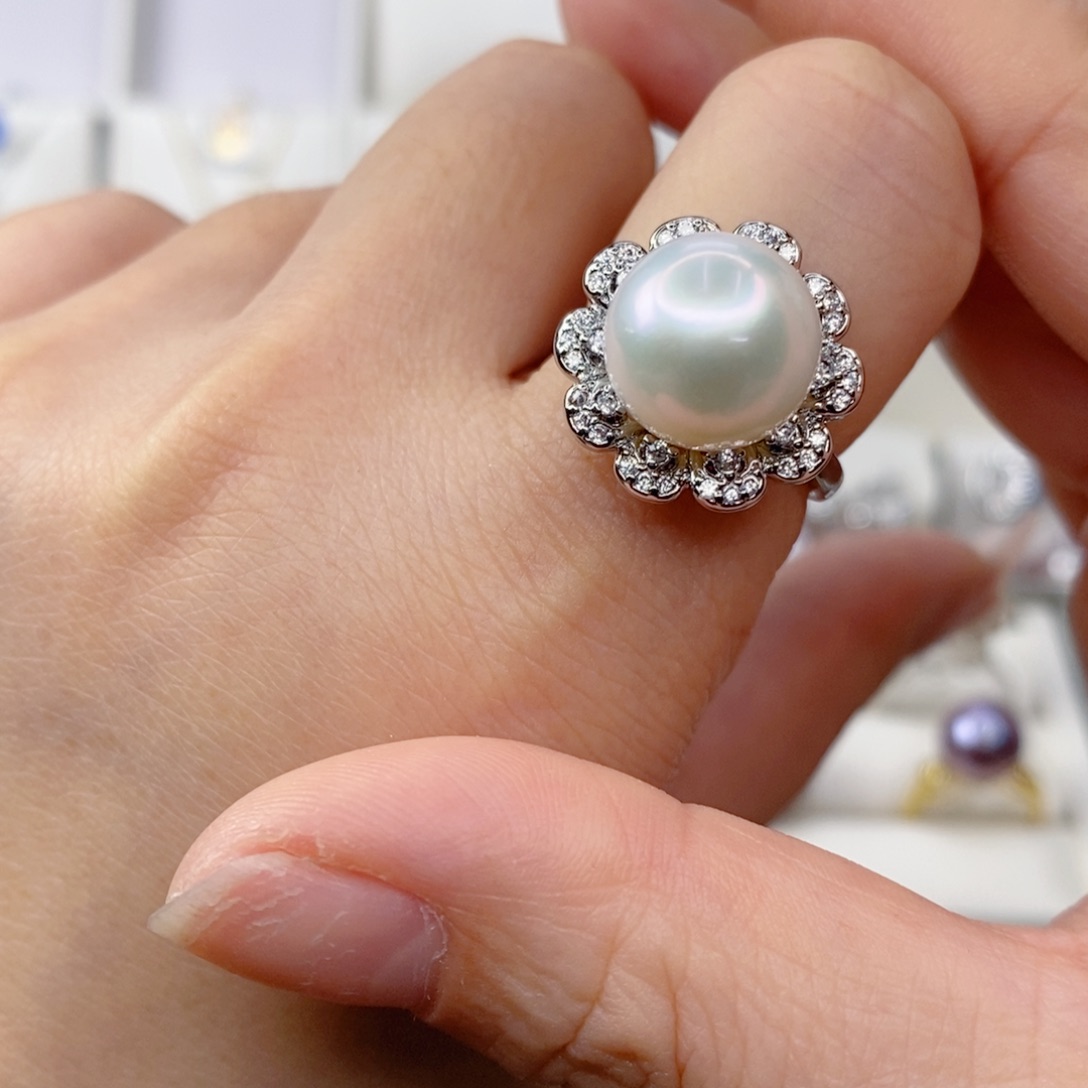 淡水珍珠戒指合金