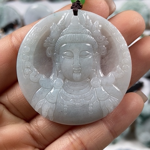 翡翠颈饰未镶嵌观音福利