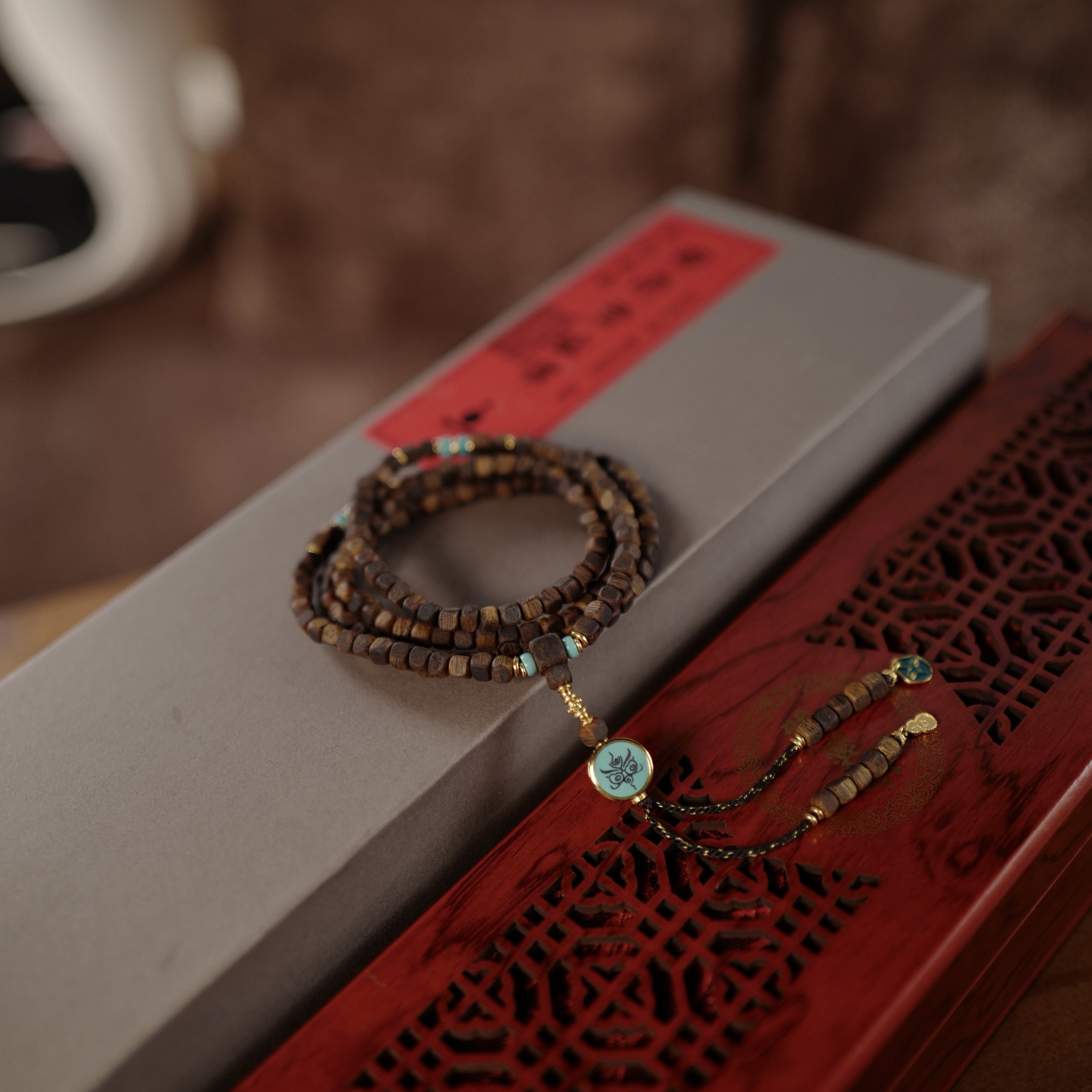 沉香奇楠沉香方块财财多圈长串 三 XK20272