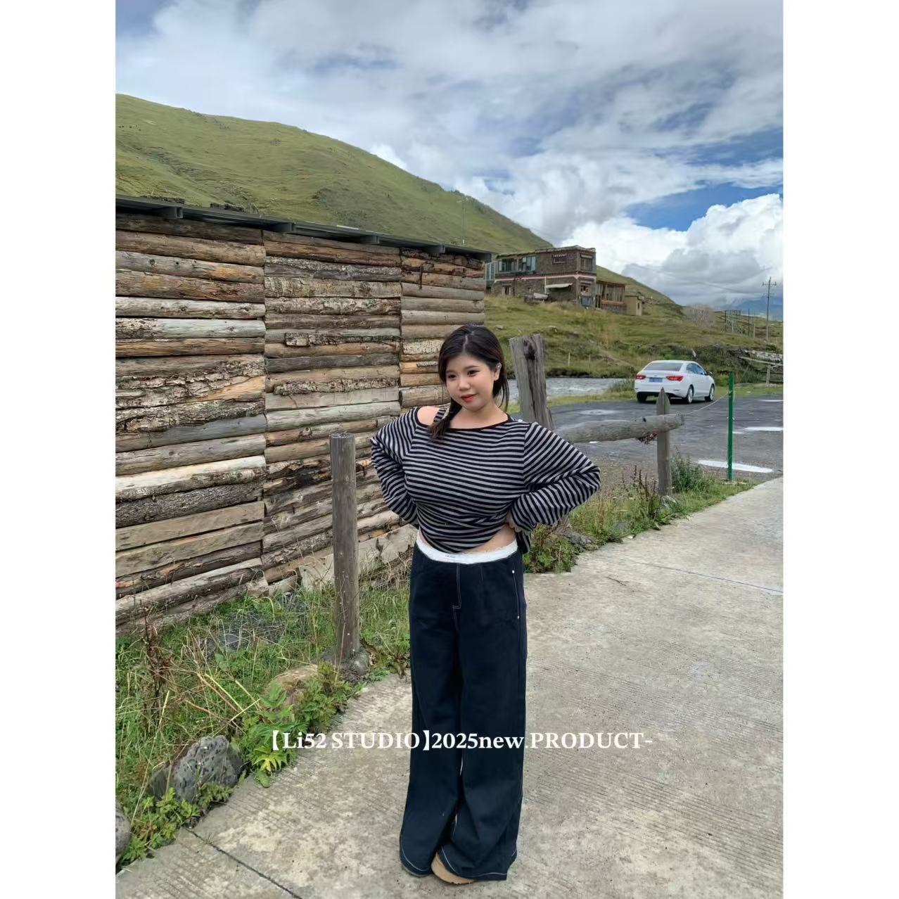 曦曦子【私服牛仔】2025ss.蕾丝边拼接裤/韩系直筒设计感#3028