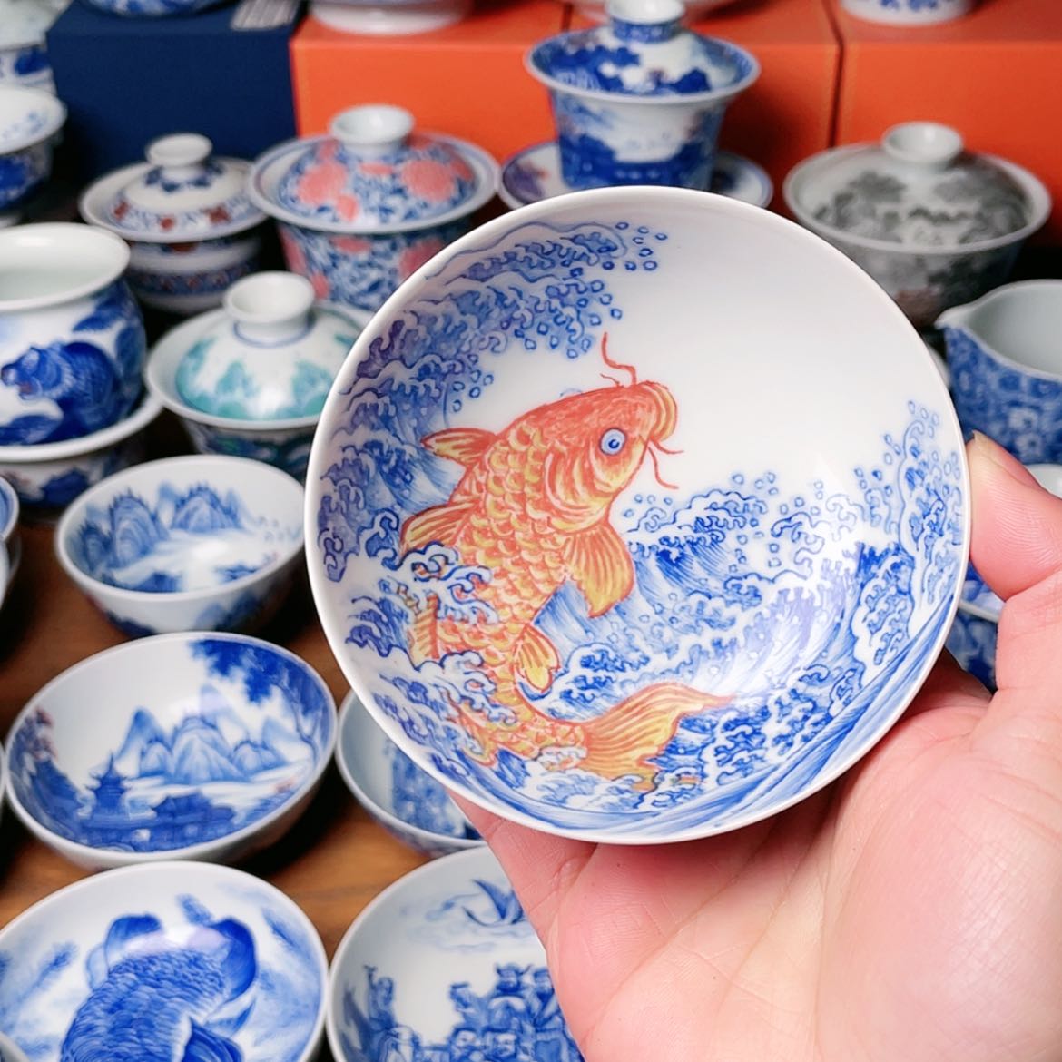 【闪购商品】杯用****6纯手工手绘景德镇