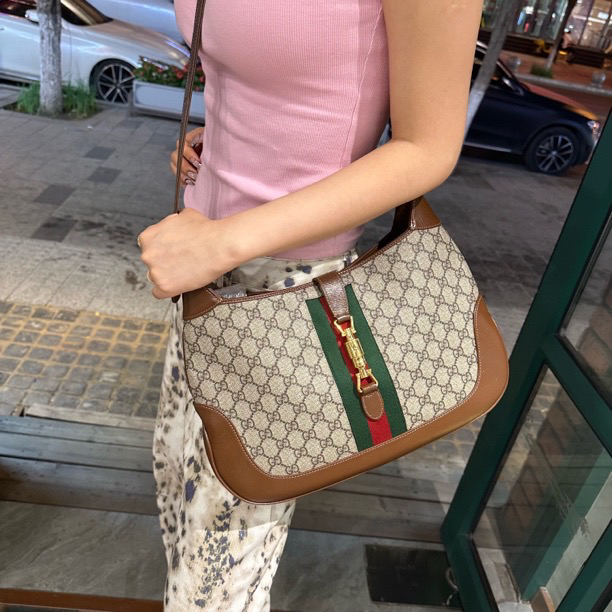 95新 GUCCI/古驰 Gucc jackie 1961老花中号斜挎单肩包