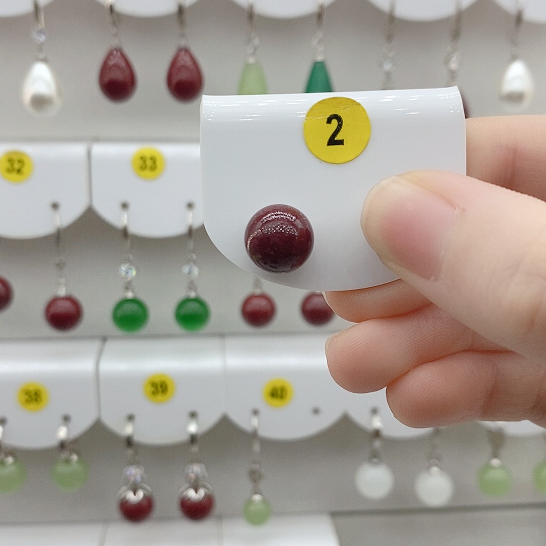 925银深红色珠珠简约百搭