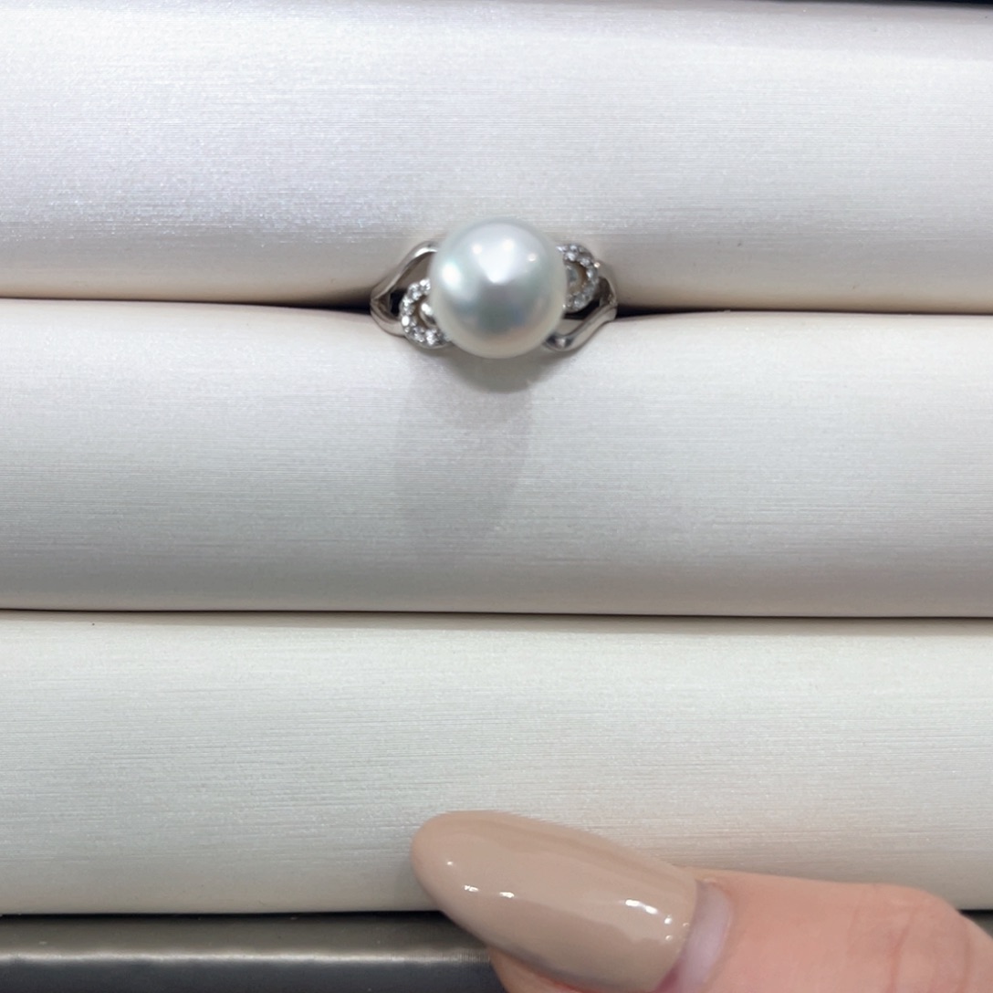 海水珍珠戒指银S925镶嵌