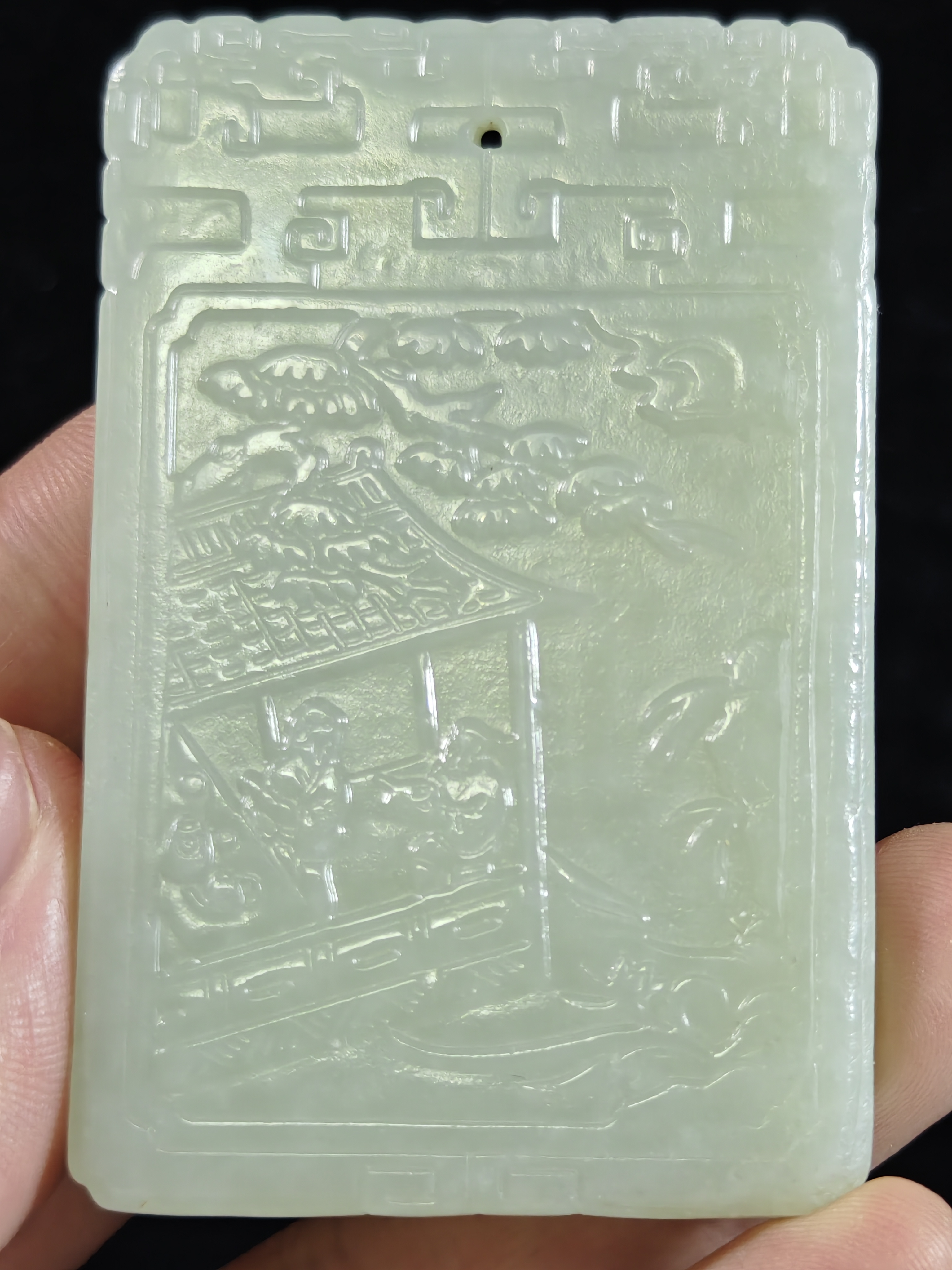 旧藏和田玉子冈玉牌玉佩挂件配饰