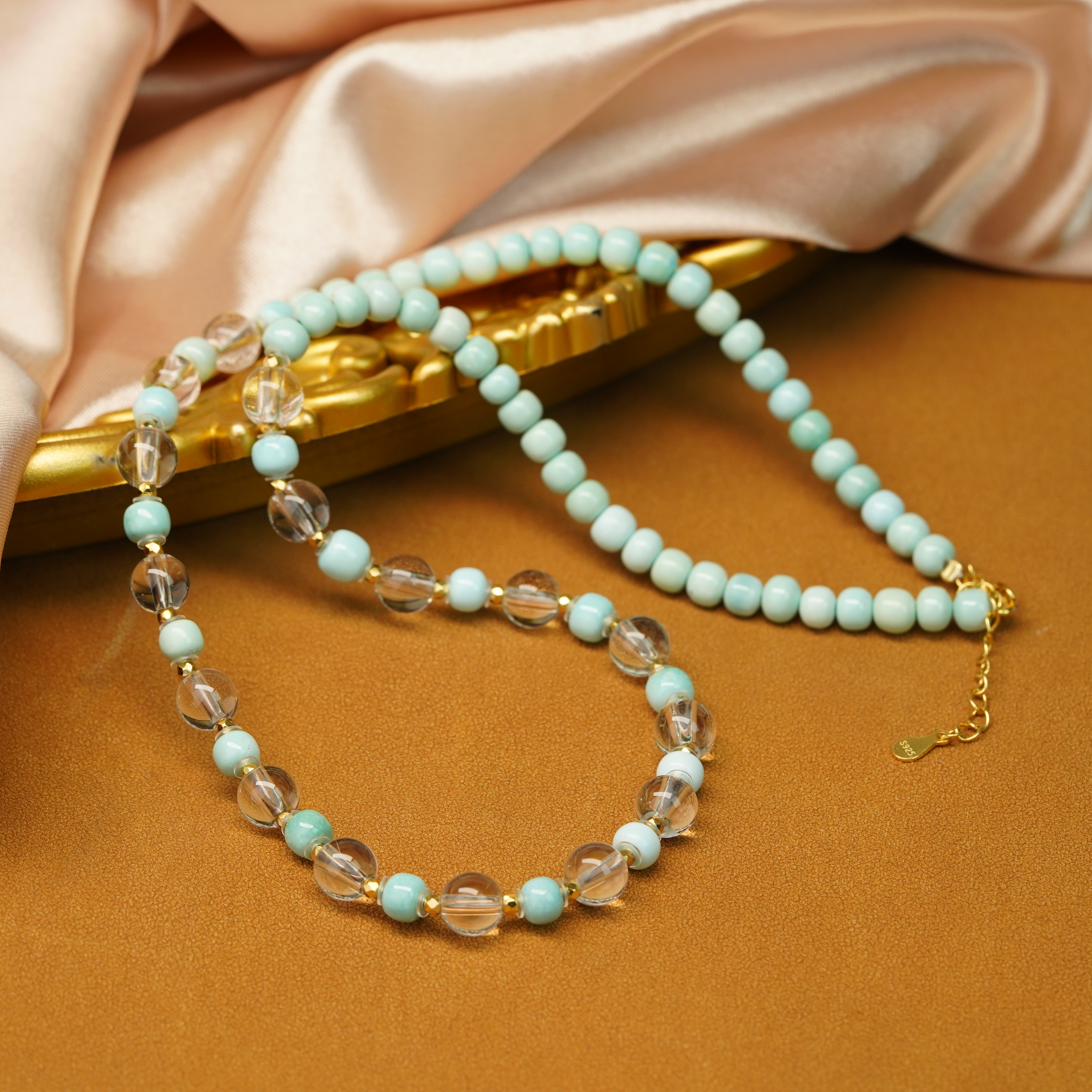 【小北好物】绿松DIY项链约4*3mm【多样性发一件】QH236X65