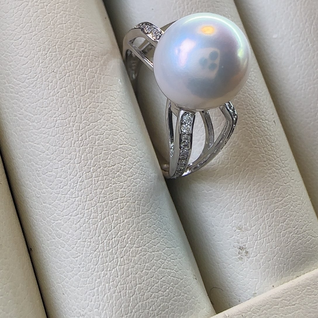 戒指银S925镶嵌淡水珍珠10～11戒指