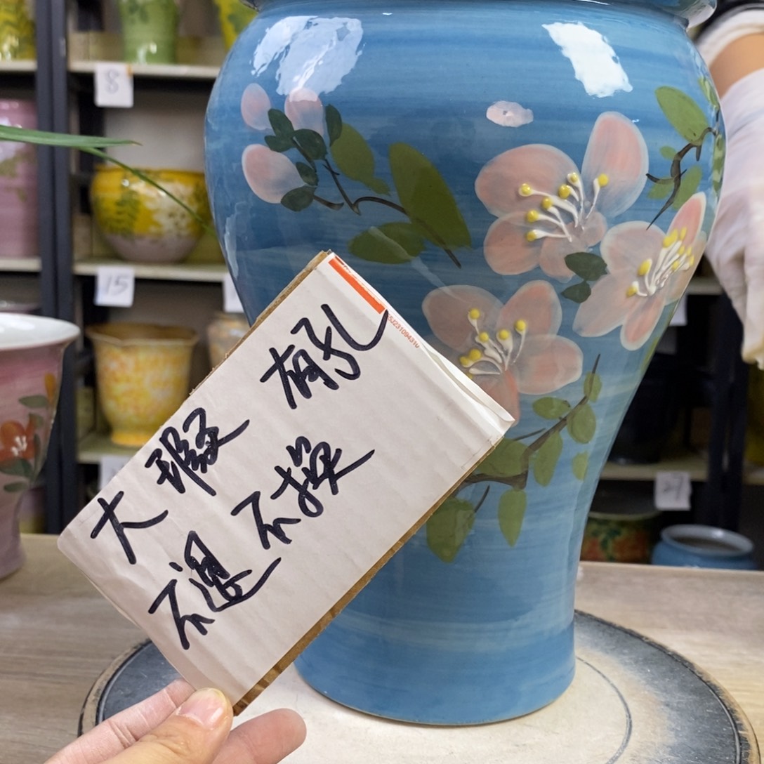 景德镇手工手绘陶瓷花盆