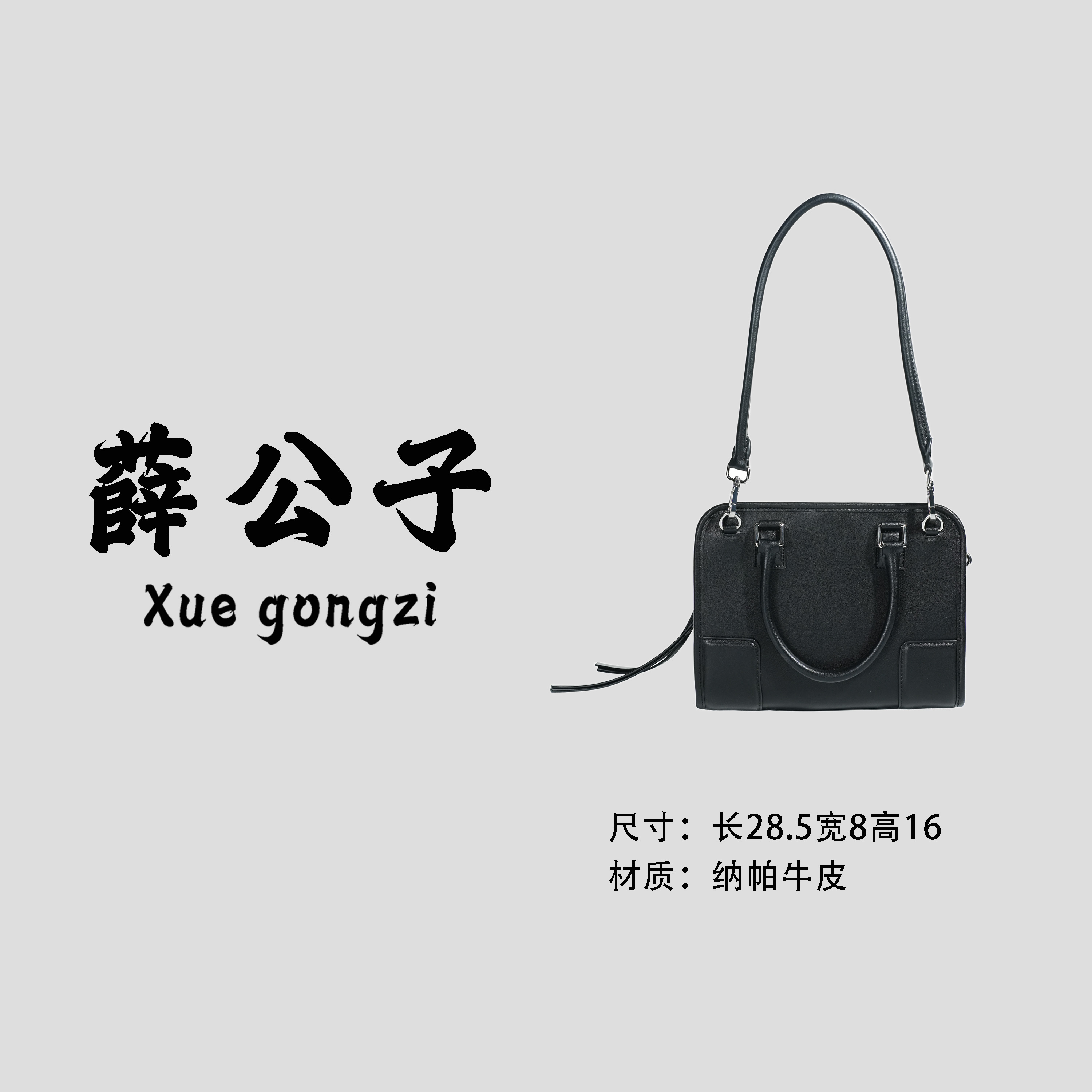 【薛公子】新款时尚轻奢女士单肩手提斜挎包BG9156-墨黑(假一赔四)