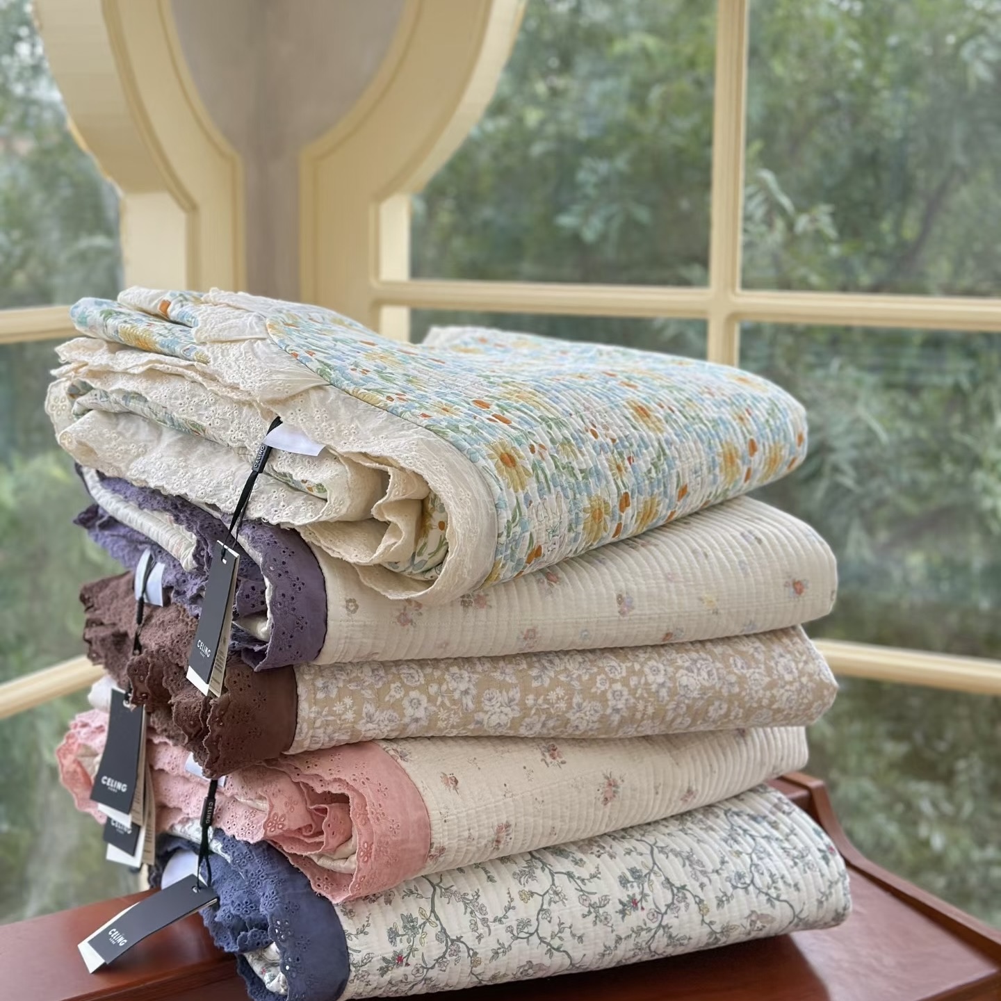 ins风韩国原单全棉床盖三件套四季通用柔软舒适1.5 1.8床纯棉床盖