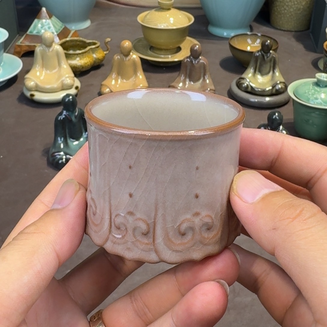 杯龙泉青瓷茶具微瑕