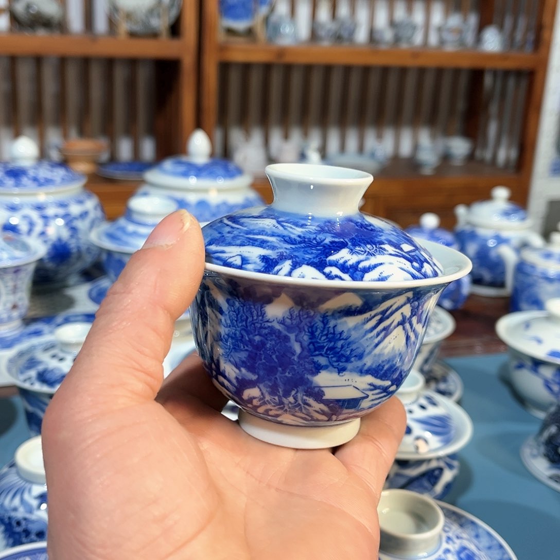 錡镇堂手工手绘盖碗