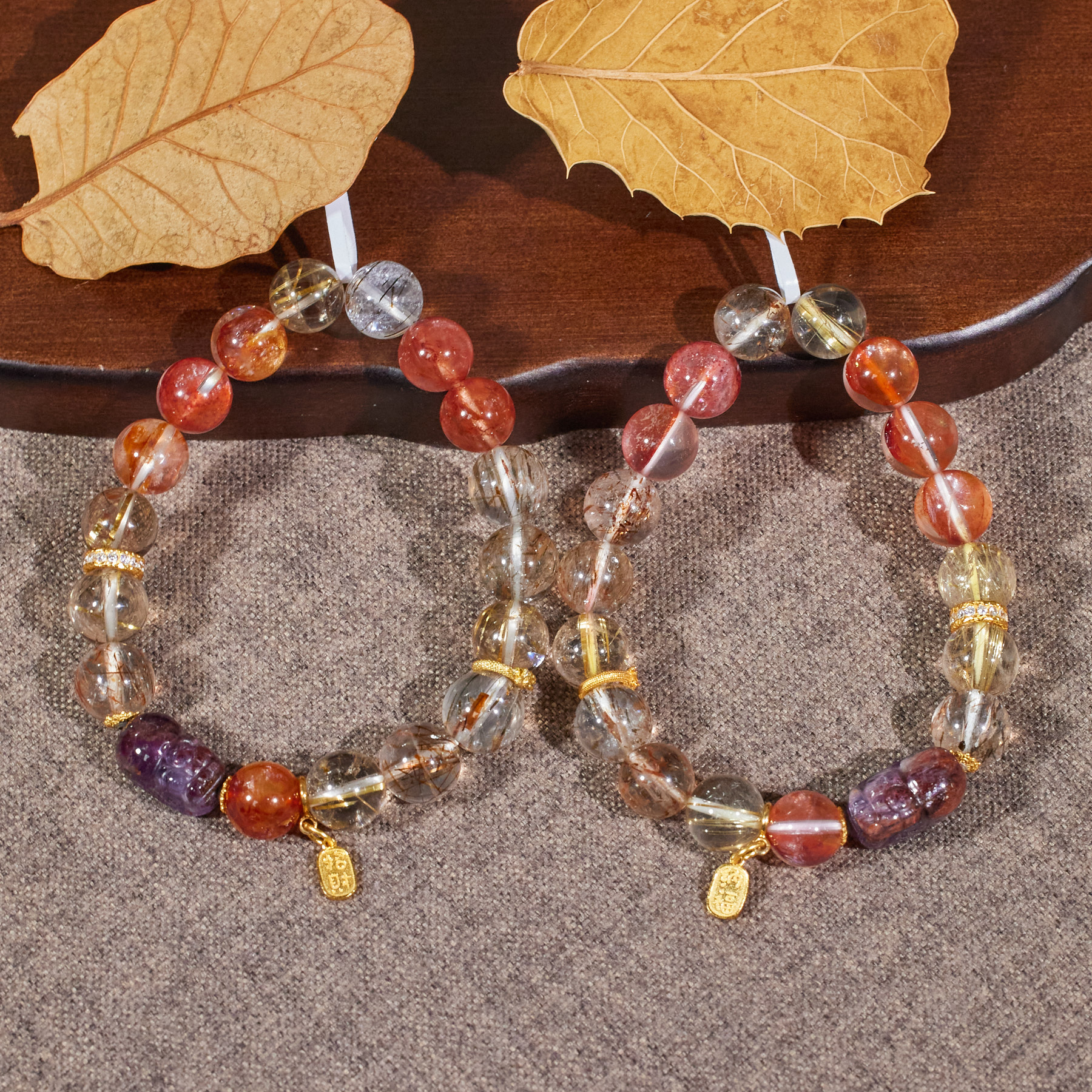 【歪歪】荻花*红胶花多宝貔貅手串*（多样性发其一）N5821