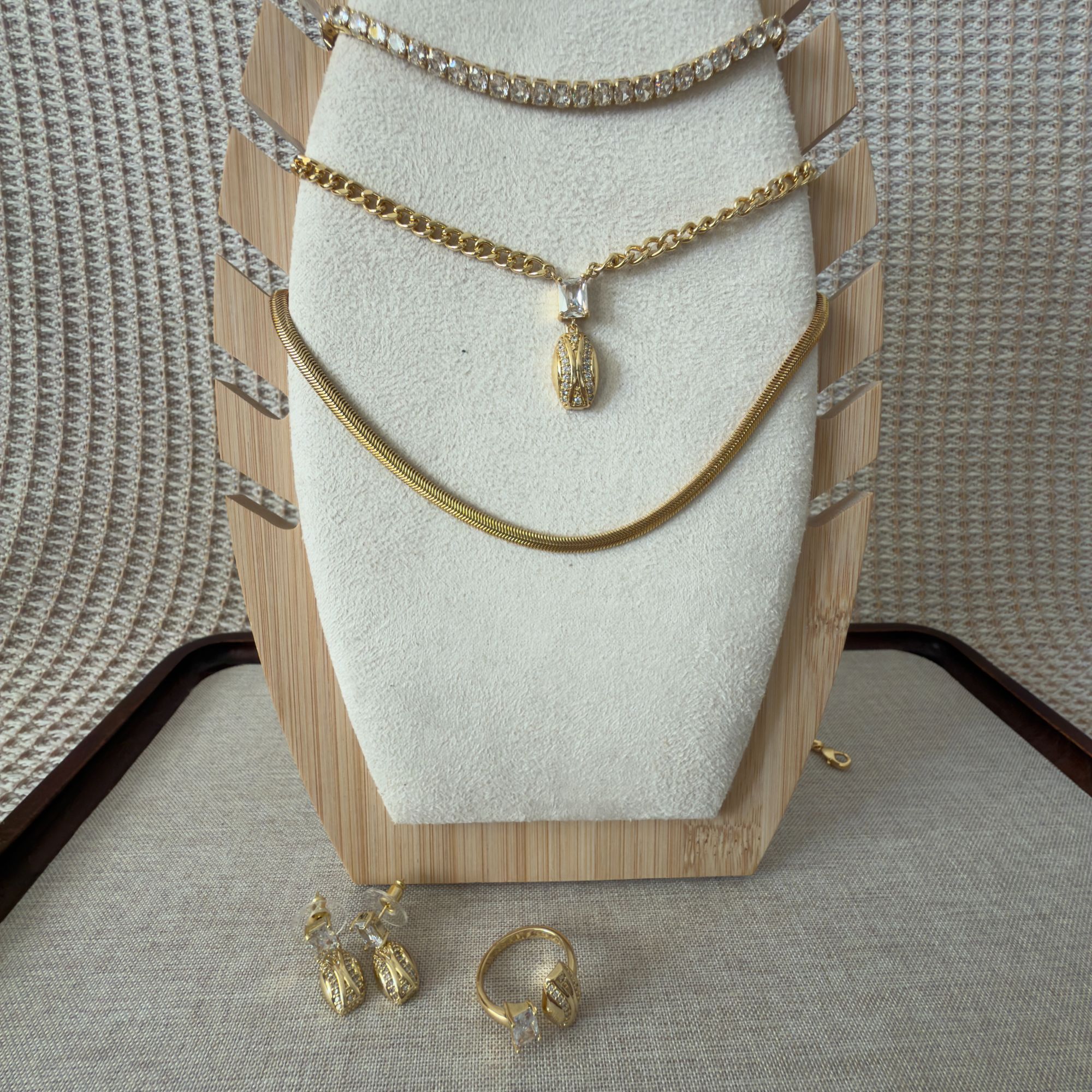 纯铜大理石项链 【5件套】欧美风民族风男原创设计情侣项链百搭精