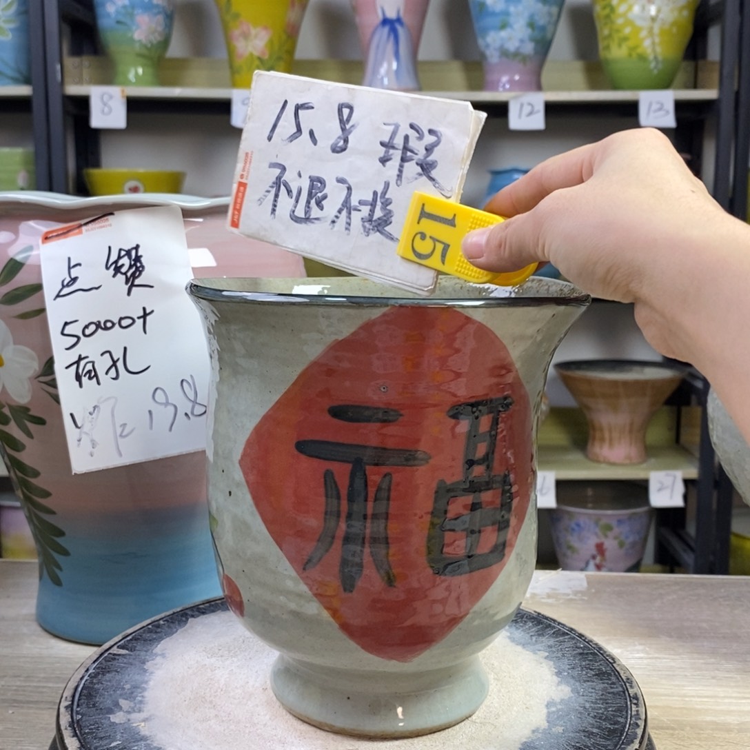 景德镇手工手绘陶瓷花盆