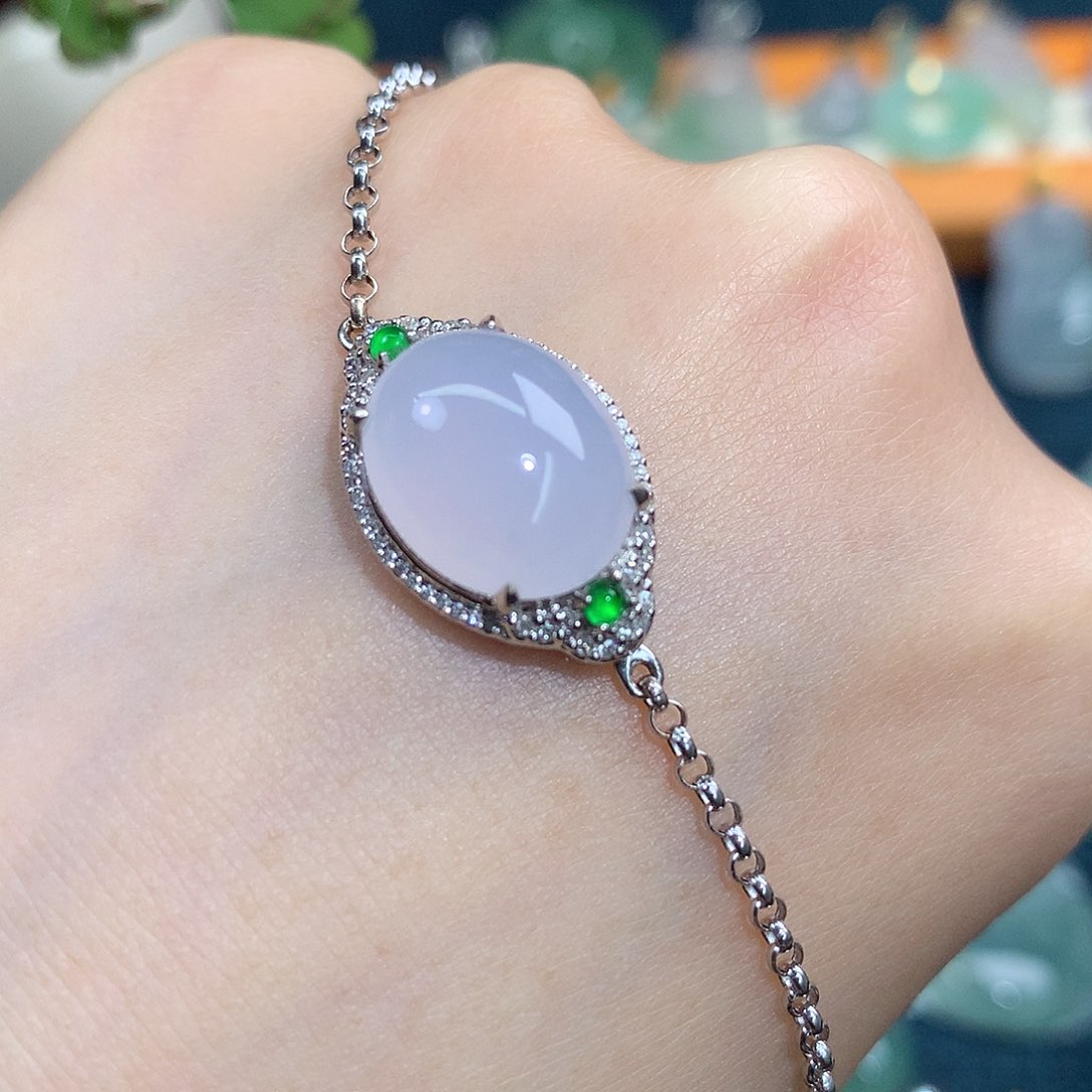 吊坠(不含链)18K金镶嵌翡翠