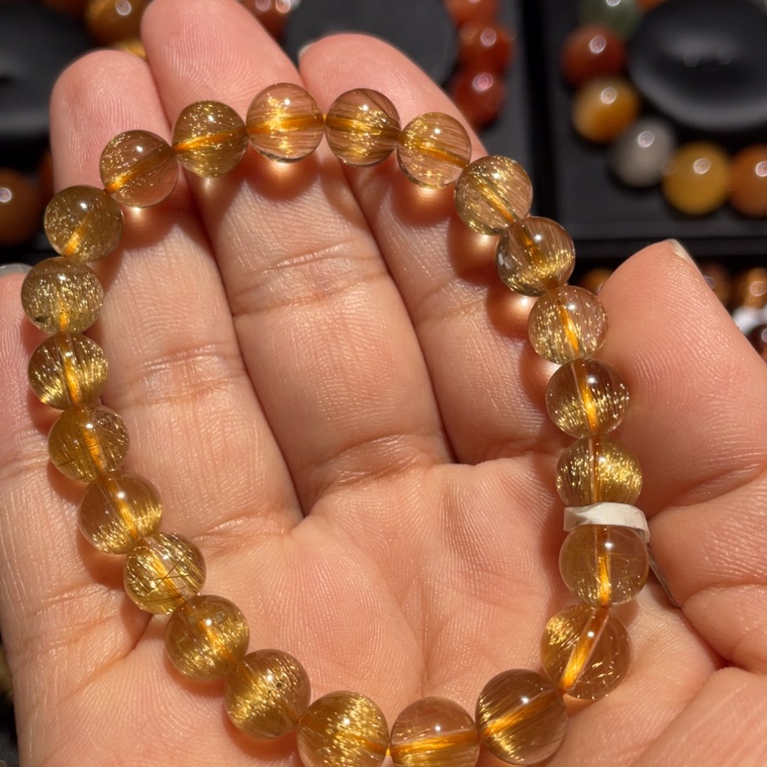 水晶手链未镶嵌金发晶8mm