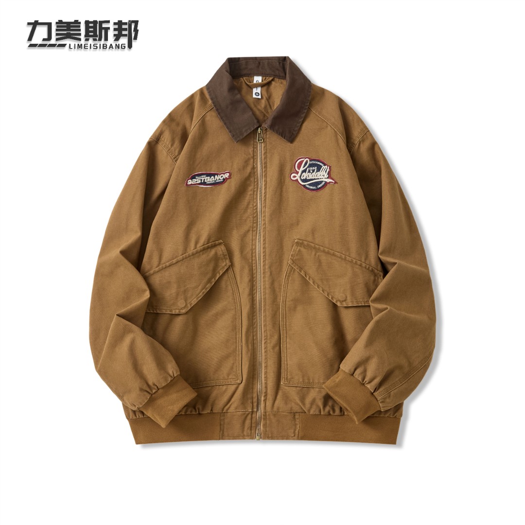 【底特律】美式复古机车纯棉休闲工装夹克男款外套秋季宽松秋冬