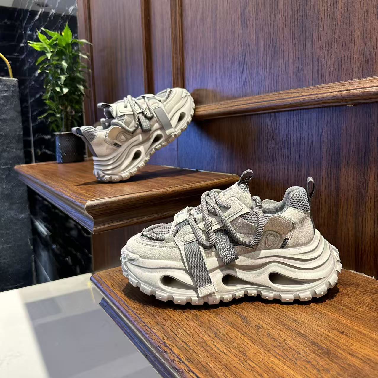 707-165男士春季网红休闲百搭时尚透气潮流厚底潮鞋男士老爹鞋