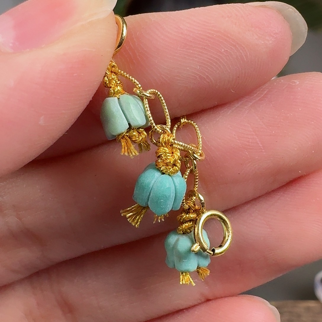 绿松石珠宝奇石18K金镶嵌