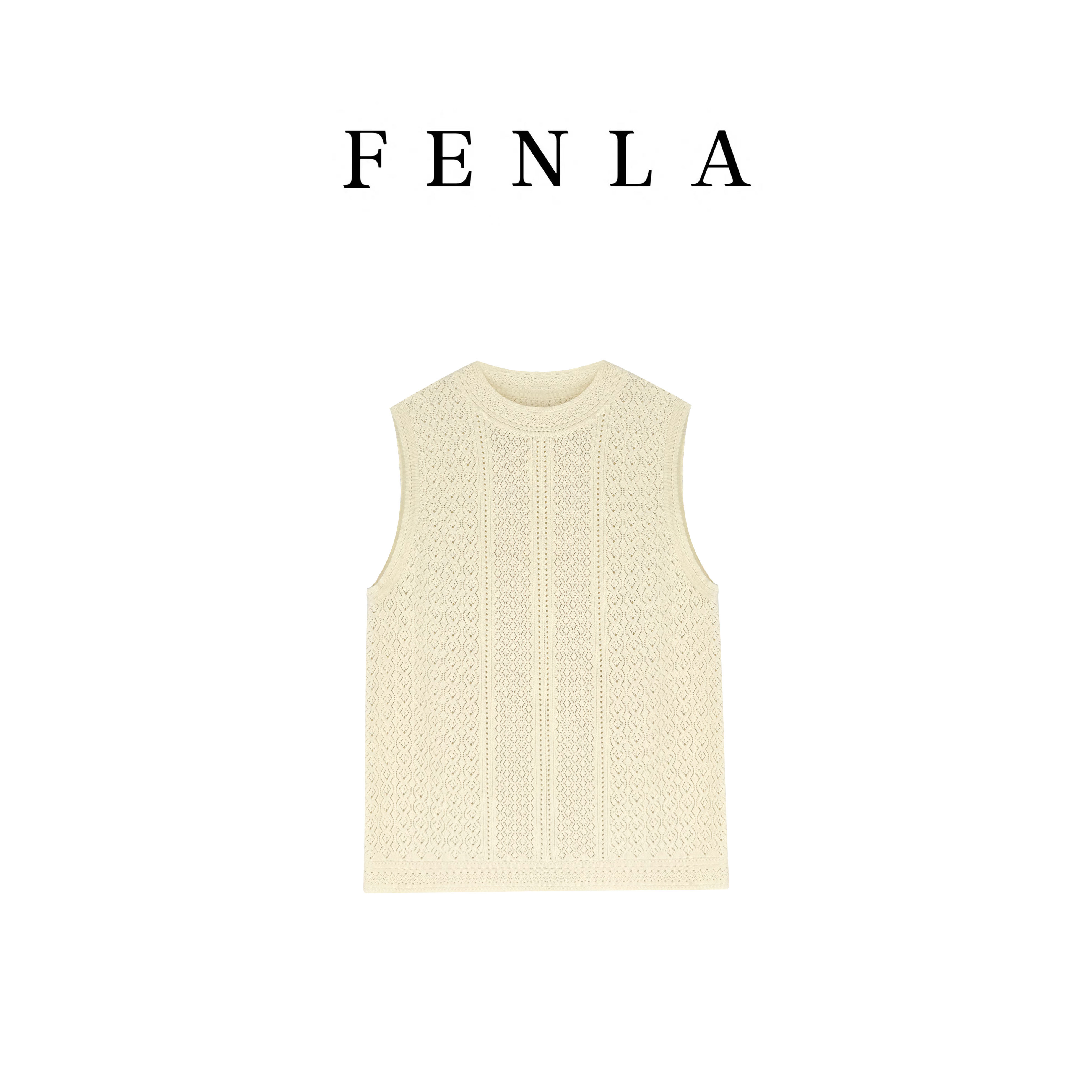 【惠姐私服】冰丝曲珠针织背心修身显瘦圆领无袖打底外穿上衣 83902