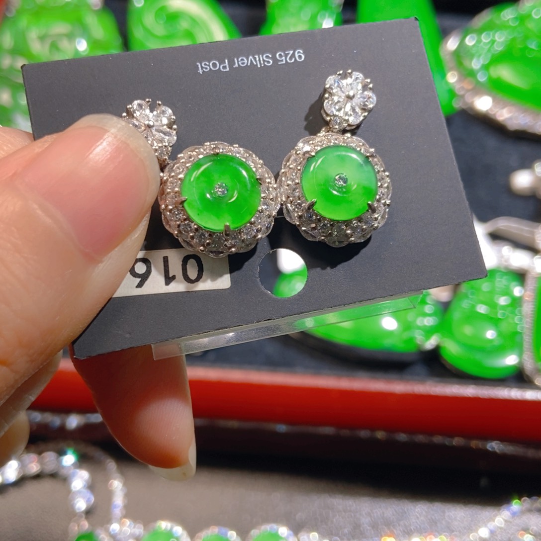 翡翠银S925镶嵌吊坠(不含链)